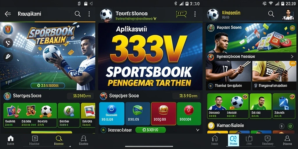 Tampilan antarmuka aplikasi 333V saat bermain Sportsbook.