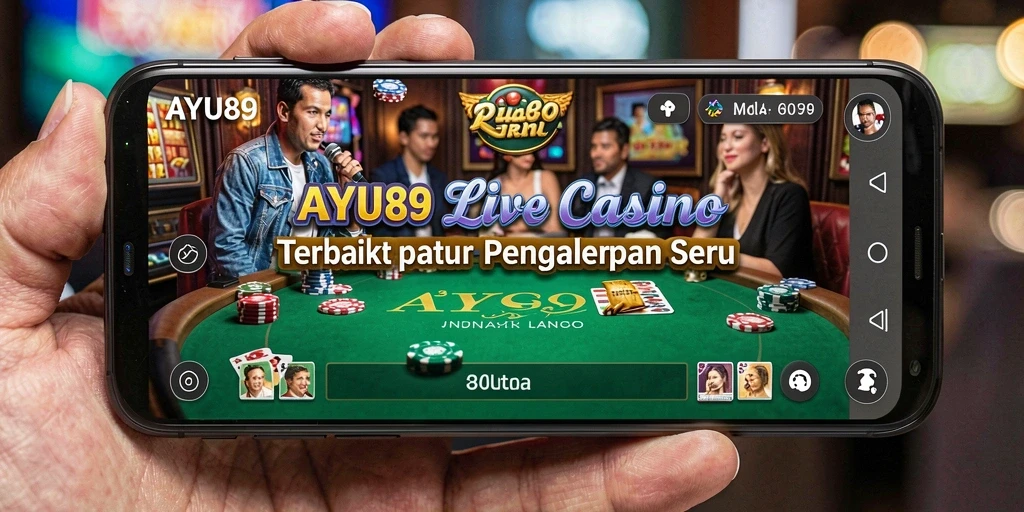 Tampilan gameplay seru AYU89 dengan dealer nyata di Live Casino.