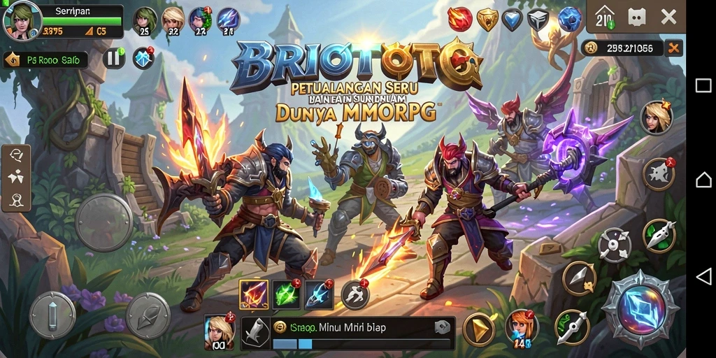 Gameplay seru dalam BRIOTOTO dengan epik pertempuran MMORPG.