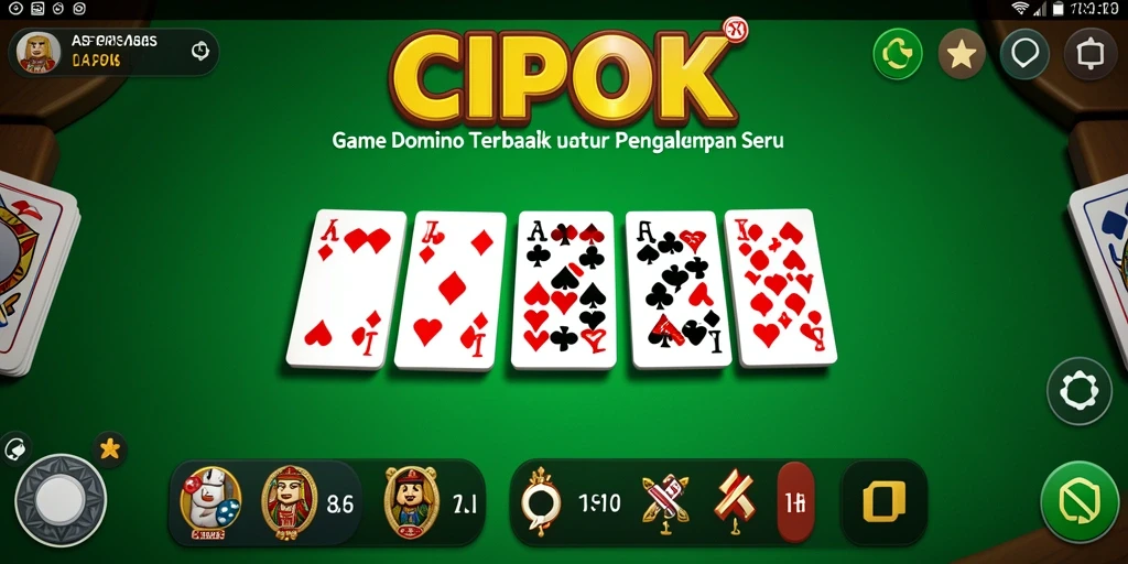 Screenshot gameplay seru CIPOK di dalam permainan Domino.