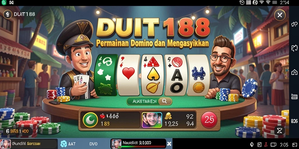 Tampilan gameplay Domino yang seru dan mengasyikkan di DUIT188.