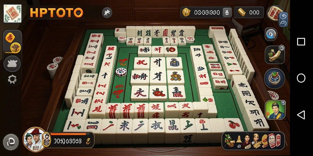 Tampilan gameplay HPTOTO dengan desain Mahjong yang menawan.