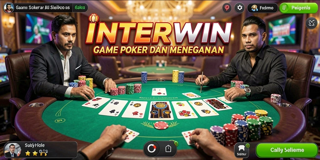 Tampilan menarik dari gameplay Poker di INTERWIN.