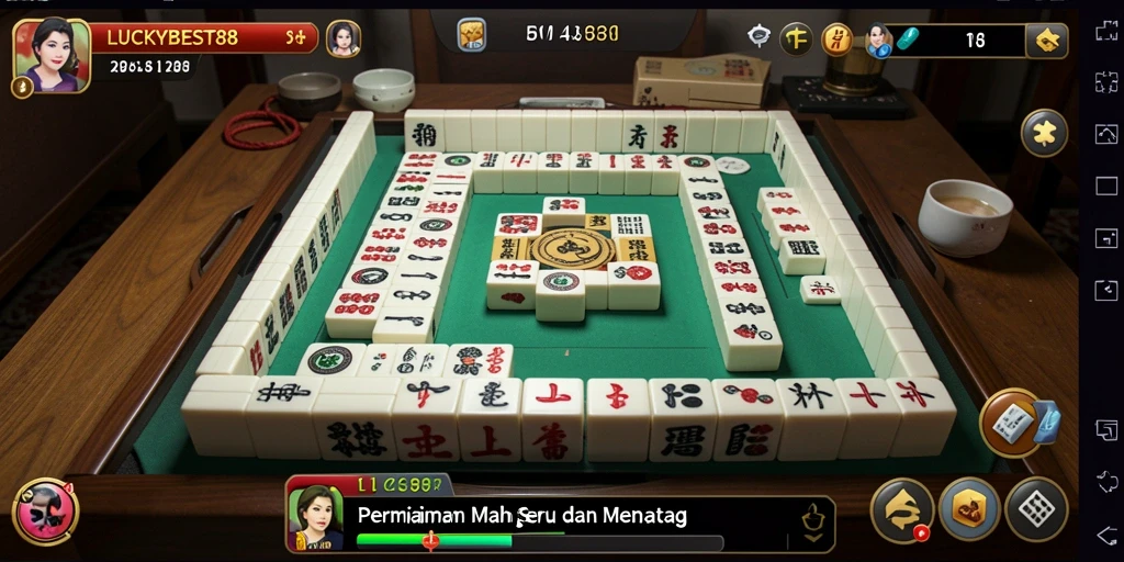 Tampilan gameplay Mahjong yang menawan di LUCKYBEST88.