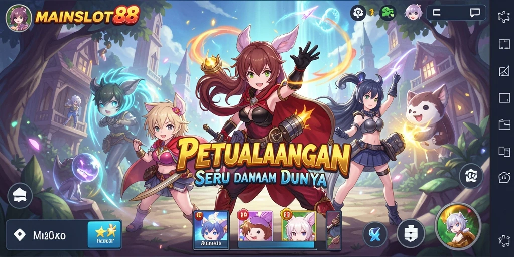 Tangkapan layar dari gameplay seru MAINSLOT88 dengan karakter Anime.