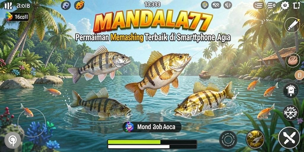 Tampilan menarik dari gameplay memancing MANDALA77