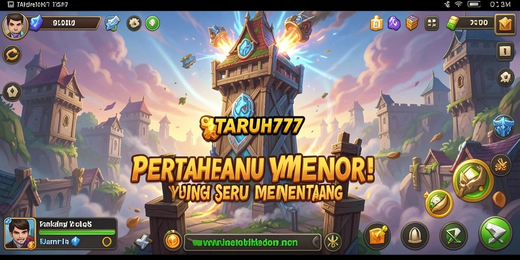 Tampilan gameplay menakjubkan dengan menara yang beragam di TARUH777.