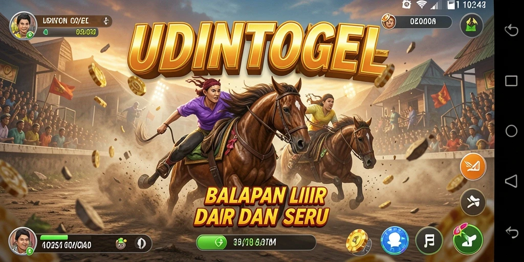Tampilan gameplay balapan seru dan menantang di UDINTOGEL.